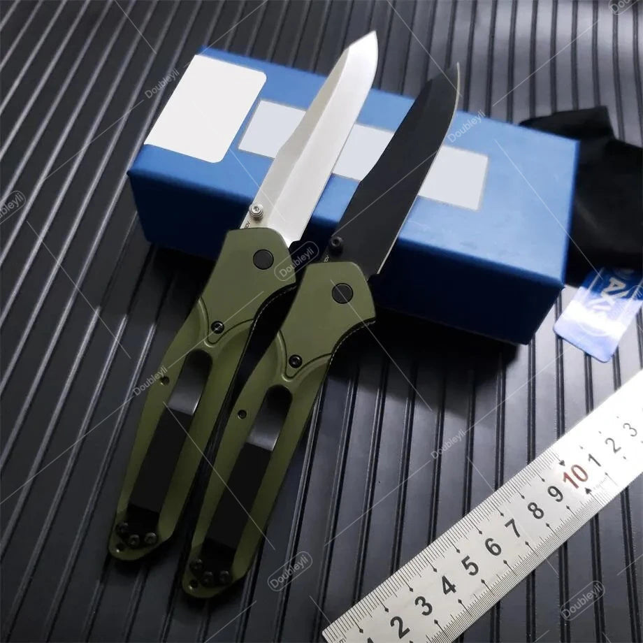 Ideal Gift for Men BM 940 Folding Knife S30V Satin Plain Blade Green / Black Aluminum Handle Compact Utility EDC Tools Camping Outdoor Pocket Knife