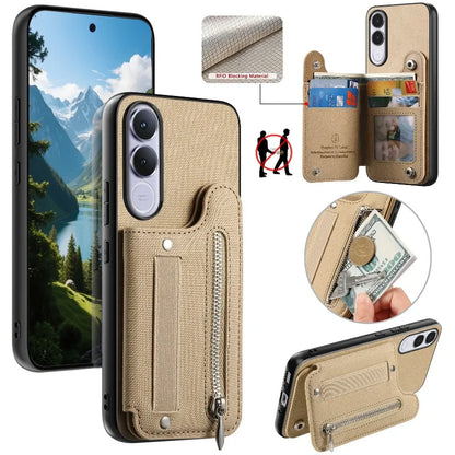 Flip Wallet Card Cover For Vivo V70 FE Leather Elasticity Wristband Magnetic Shockproof Case For Vivo V70FE Stand Phone Shell