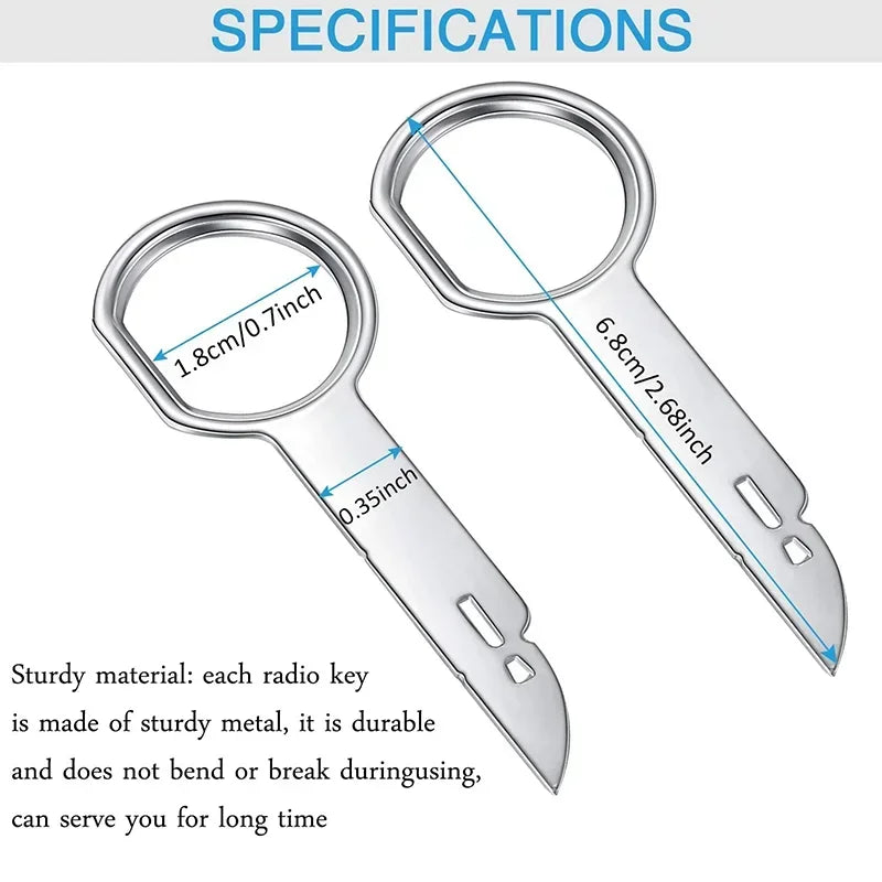 4Pcs Car Radio Removal Tool Stereo Release Keys Auto Stereo Install & Removal Repair Accessories