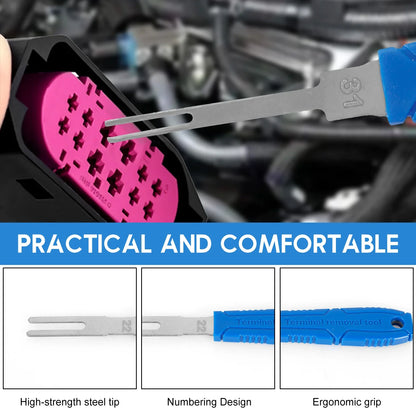 41PCS Electrical Pin Terminal Removal Tools Car Depinning Tool with Plastic Case for Connector Terminal Pin Removal Tool Kit