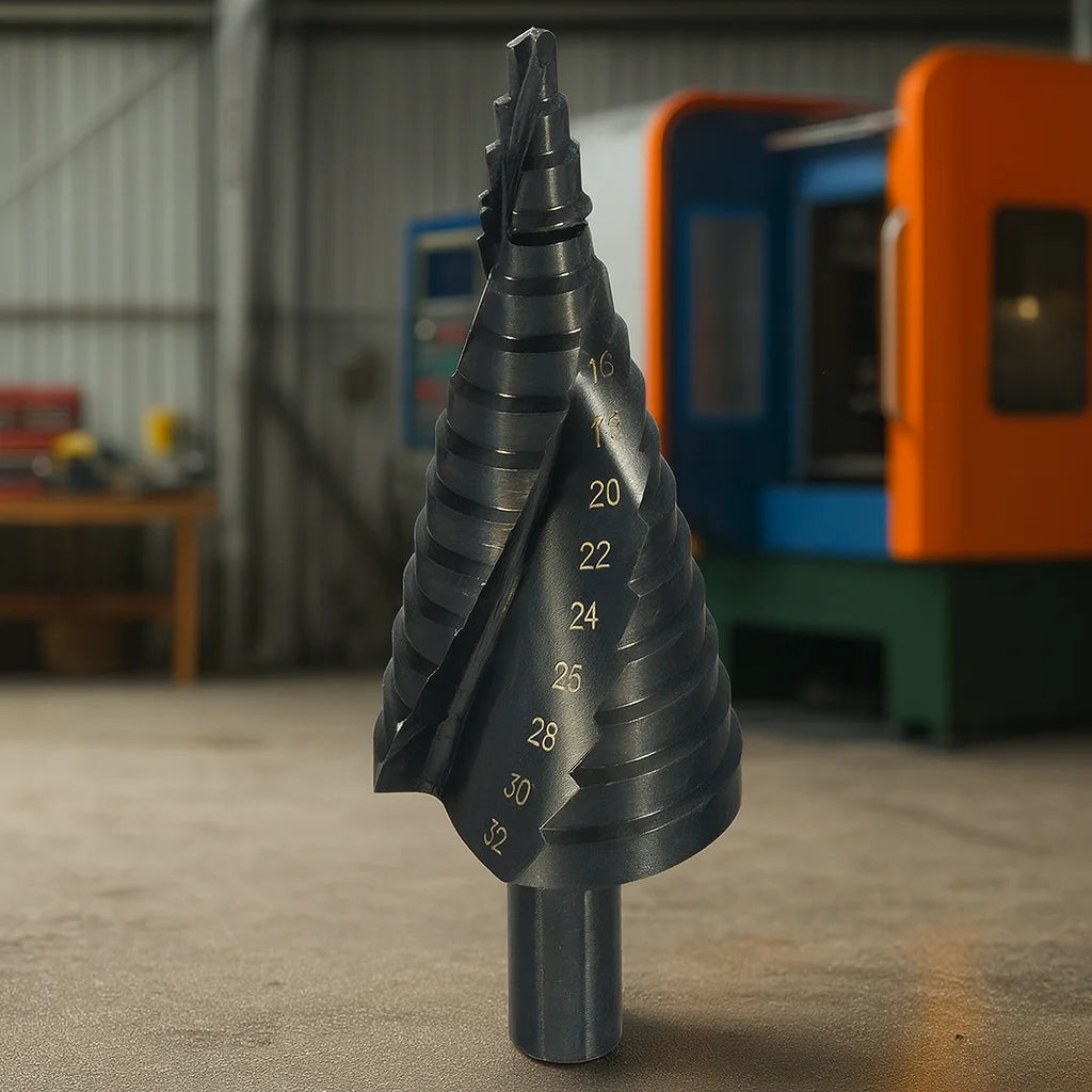 HSS Cobalt Step Drill Bit 4-32mm Spiral Cone Bit Triangle Shank Metal Wood Drilling Reamer High Speed Steel DIY Tool