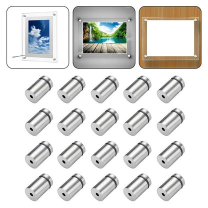 20pcs Advertising Nails 12x20/25/25mm Stainless Steel Screws for Wall Mount Glass/Acrylic Sign Standoff Fixing Screws Hardware