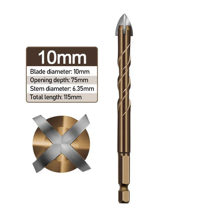 Cross Hexagonal Ceramic Tile Tips Glass Cement Opener Hole Triangle Alloy Drill Size 3mm 4mm 5mm 6mm 8mm 10mm 12mm