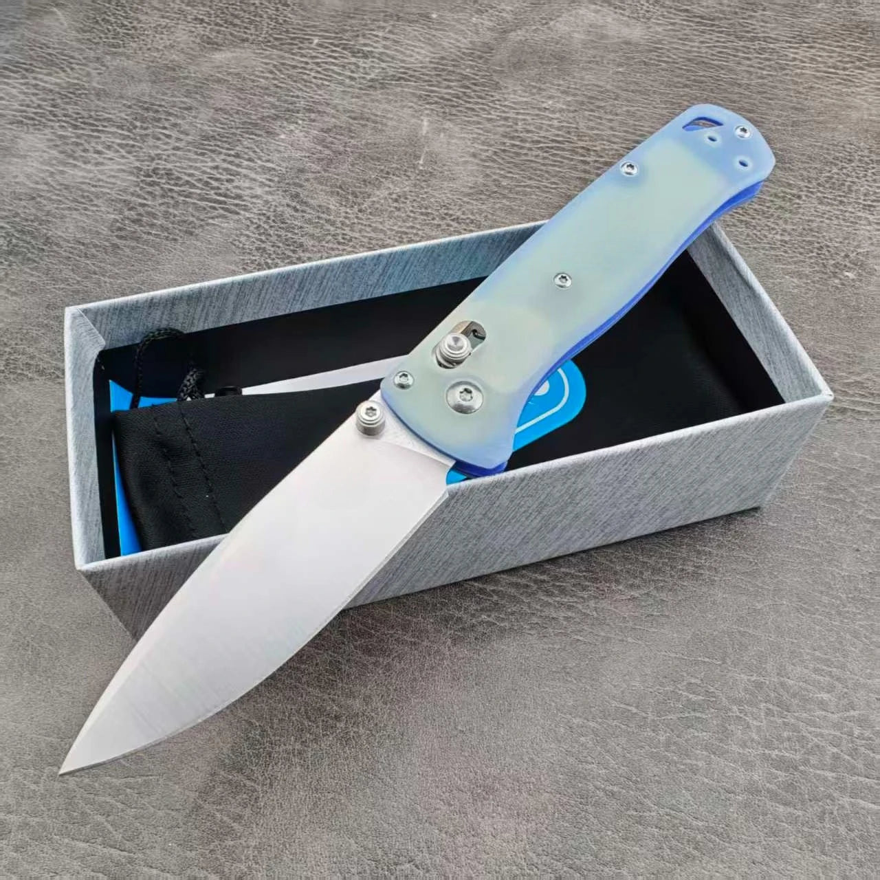 Outdoor Pocket Knife - BM 535/ 533-3 AXIS Multifunctional Folding Knife, Utility Folder Tools, Carbon Fiber/ G10 Handle, with Pocket Clip, for Camping, Adventure Exploration, Hiking, Portable Fruit Cutter