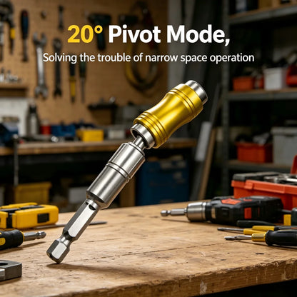 20° Adjustable Angle Magnetic Bit Extension Rod , 1/4" Hex Quick Release Magnetic Screwdriver Bit Holder for Electric Drill