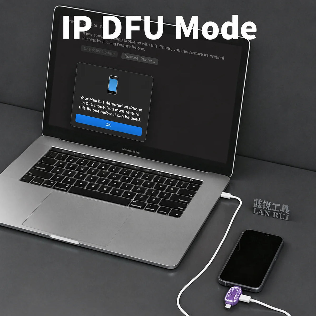 Lanrui V587 Dual-port Engineering Box One Key Enter DFU Bootloader Recovery Mode for IOS Android Phone Reflash Flashing Tools
