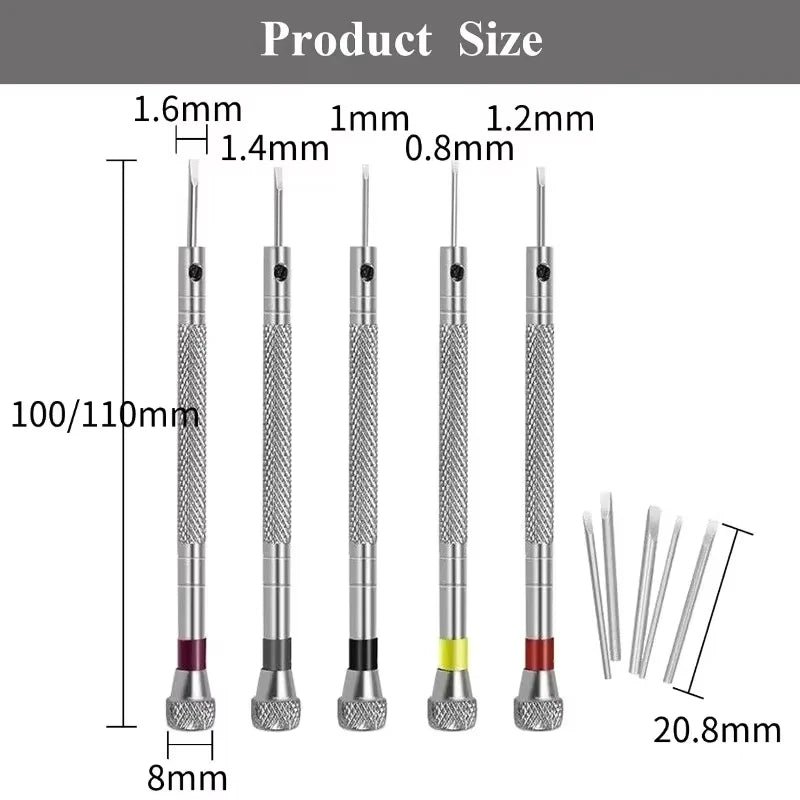5 Pcs Precision Screwdriver Set for Watch Eyeglasses Jewelry Repair Waterproof Wear-Resistant Portable Hand Tools