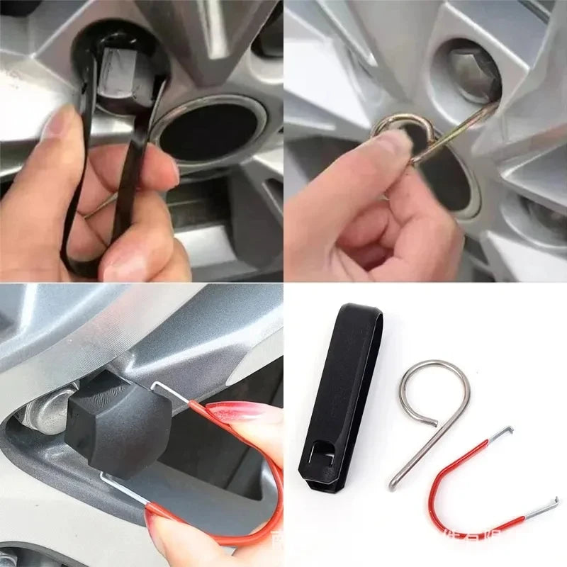 Universal Car Truck Wheel Nut Caps Removal Tool, Wheel Bolt Cover Extractor Puller Hook Tweezers, Auto Wheel Repairing Removal P