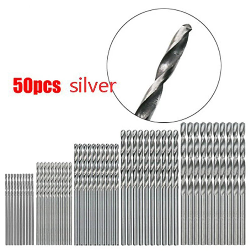 100/50pcs Titanium Coated HSS High Speed Steel Drill Bit Set Tool