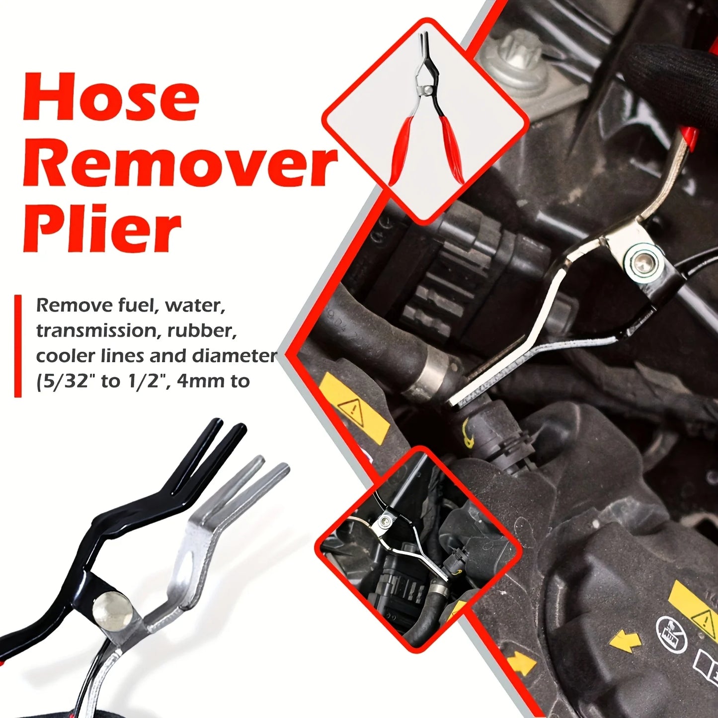 Professional Hose Clamp Pliers- Fuel Line Disconnection and Removal Tool Kit for Auto Repair