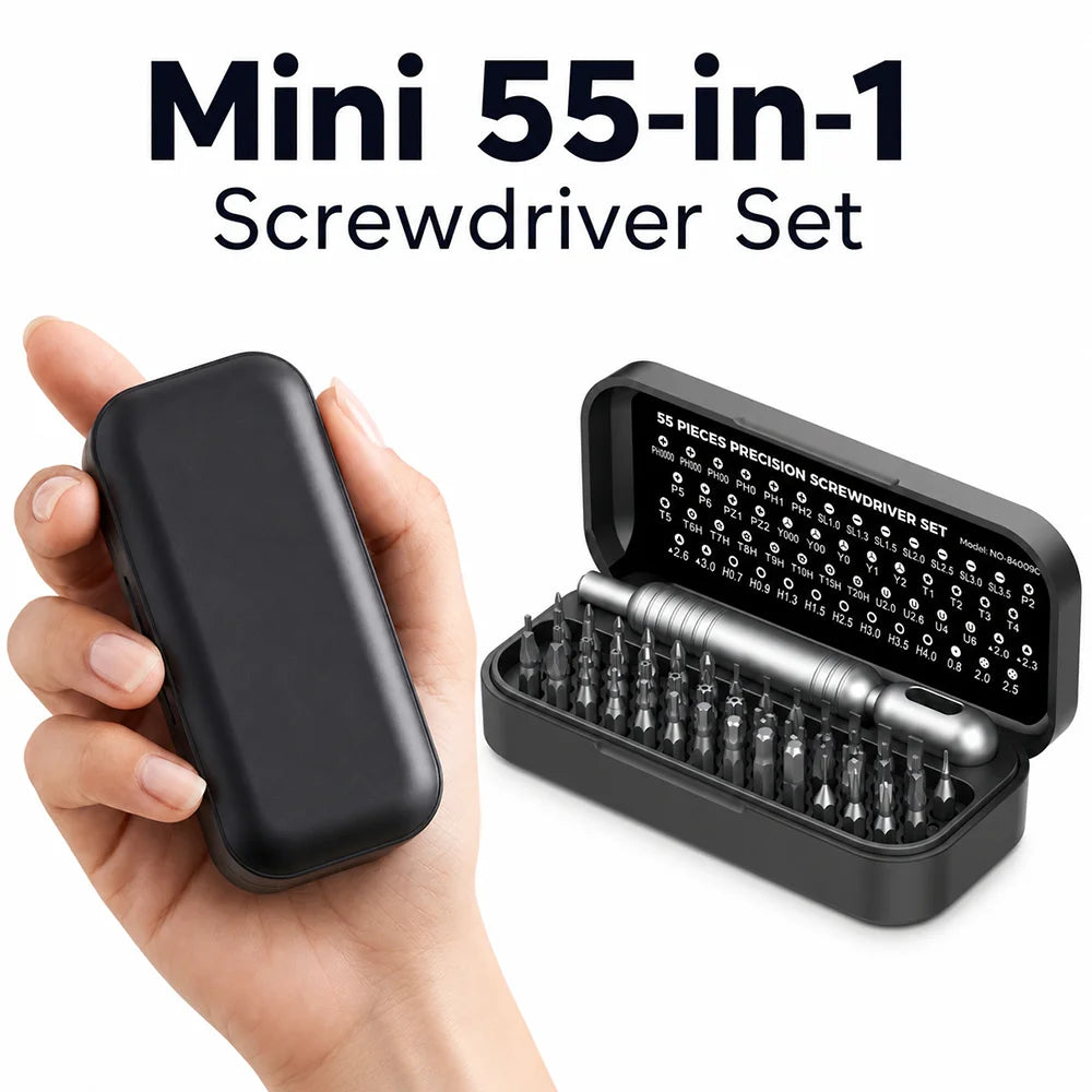 55PCS Mini Precision Screwdriver Set Magnetic Repair Tool Kit Torx Hex Phillips Bits for Phone Watch Laptop Electronics DIY Gift