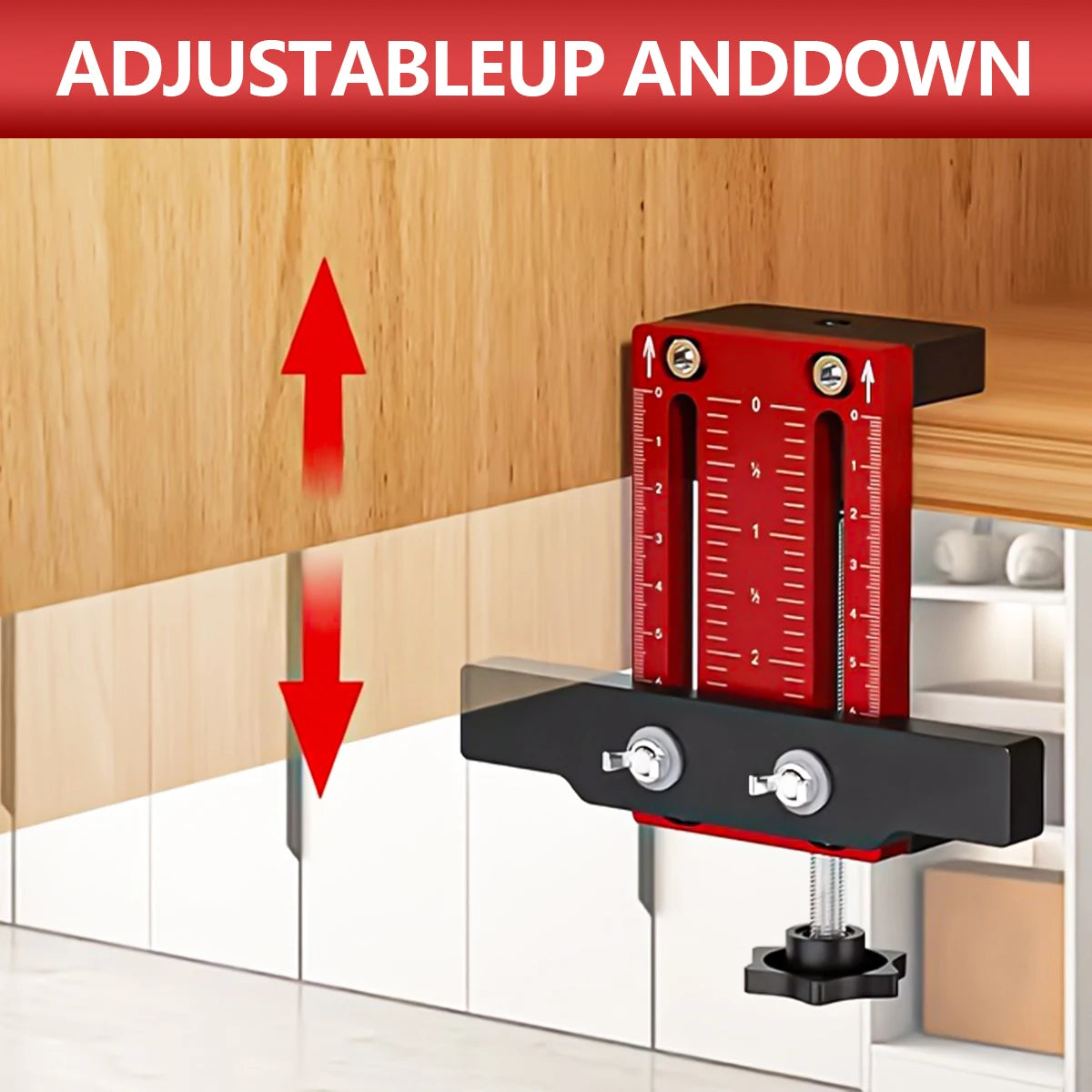 Cabinet Door Installation Positioner Aluminum Alloy Cabinet Hardware Jig Compatible for Most Cabinet Doors Effortless Alignment