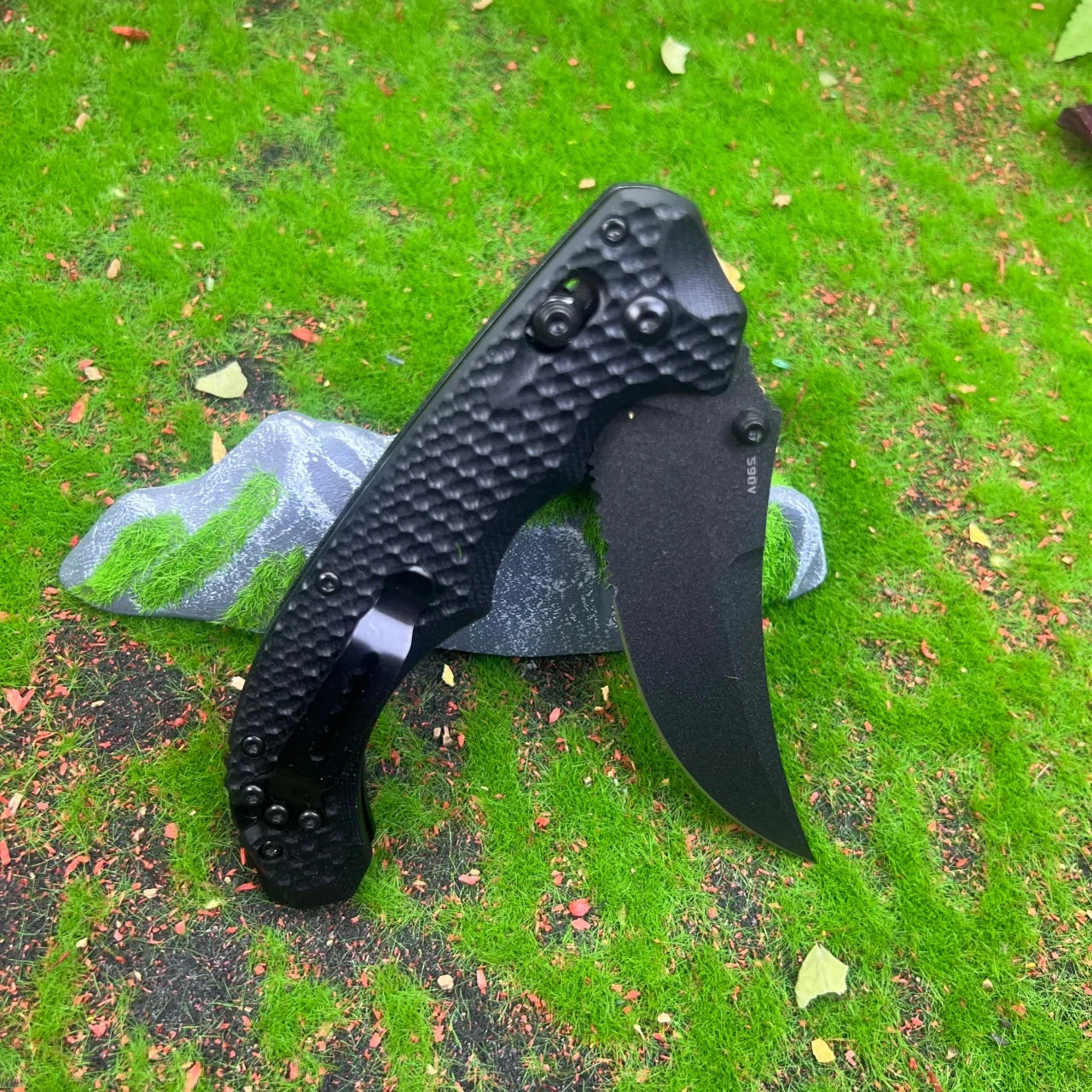 1PC,BM 865 High Hardness Outdoor Utility Folding Knife Ergonomics G10 Handle Jungle Climbing Picnic Lightweight Tools Camping Fishing Knives Portable Hiking Cutter Daily Cutting Tools Fruit Knife