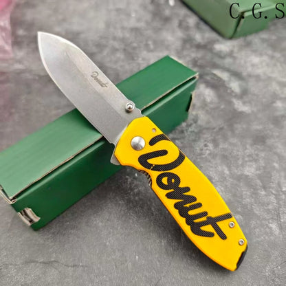 DONUT X Pocket Folding Knife D2 Steel Blade G10 Handle Outdoor Jungle Survival Self-defense Hunting Survival Tool