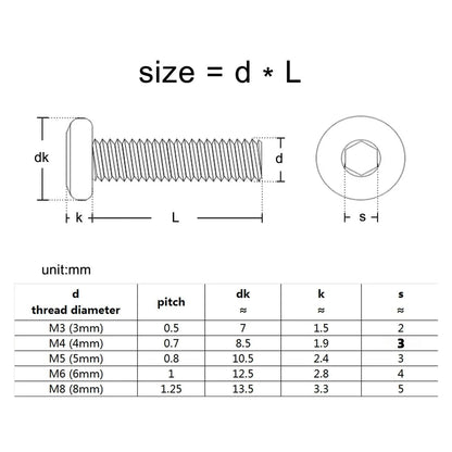 304 Stainless Steel Flat Head Hex Socket Furniture Screws M4 M5 M6 M8 Rivet Connector Bolt Allen Head Joint Bolt for Bed Cabinet