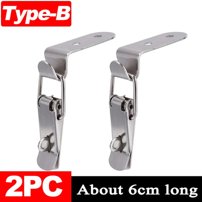 90 Degree Duck Mouth Hasp Lock Silver Metal Spring Hook for Wood Box