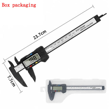 0-150mm Carbon Fiber Digital Vernier Caliper, Dual MM/INCH Unit, Measure Inner/Outer Diameter of Jewelry, Hardware Mechanical Pa