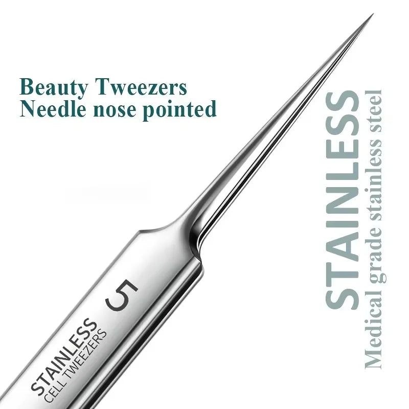 Beauty Salon Special Ultra-Fine No. 5 Cell Acne Clip High-Quality Multi-function Tweezers Professional Acne Needle Care Tools