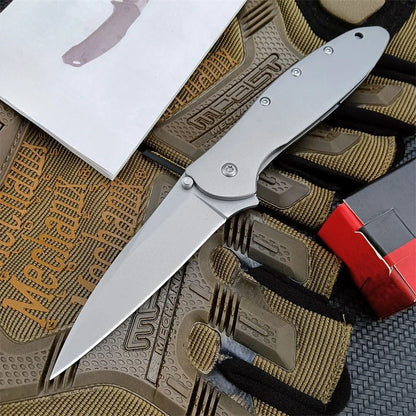 KS Leek 1660 Aluminum Folding Knife with 8Cr13Mov Blade Window Breaker Self-defense and Protection Tool Outdoor Fishing Knife