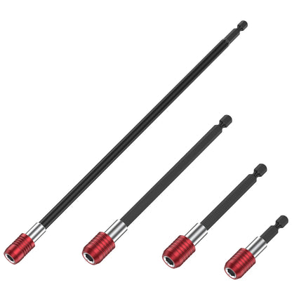 Magnetic Drill Bit Extension Set 1/4 Hex Shank Quick Release Impact Driver Extender Bar Dual Lock Screwdriver Holder 12 Inch Lon