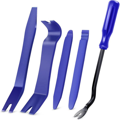 5PCS Car Trim Removal Tool Kit, No-Scratch Pry Tool for Door Panel Clip Dashboard Audio Interior Dismantle, Auto Repair Tool Set