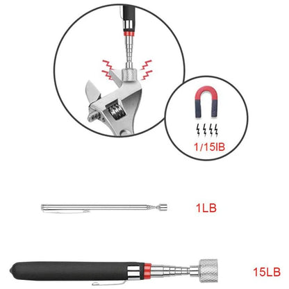 Flexible Magnetic Pickup Tool Telescopic Magnetic Pickup Tool with Pocket Clip for Picking Up Small Parts Key Screw Metal Object