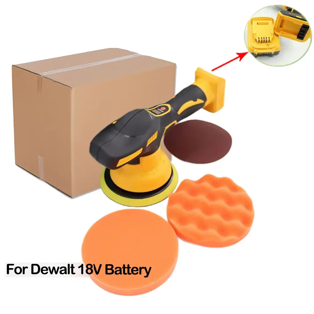 Wireless Electric Car Polisher 8 Gears Variable Speed Auto Wax Sand Seal Glaze Polishing Tool Fit 18V Li-ion Battery