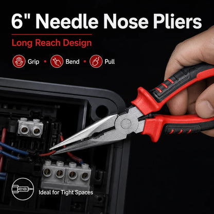 4 Types Pliers Set, Sprue Cutter Needle Nose Diagonal Cutter Combination Pliers for Wire Cutting Twisting Gripping DIY Repair