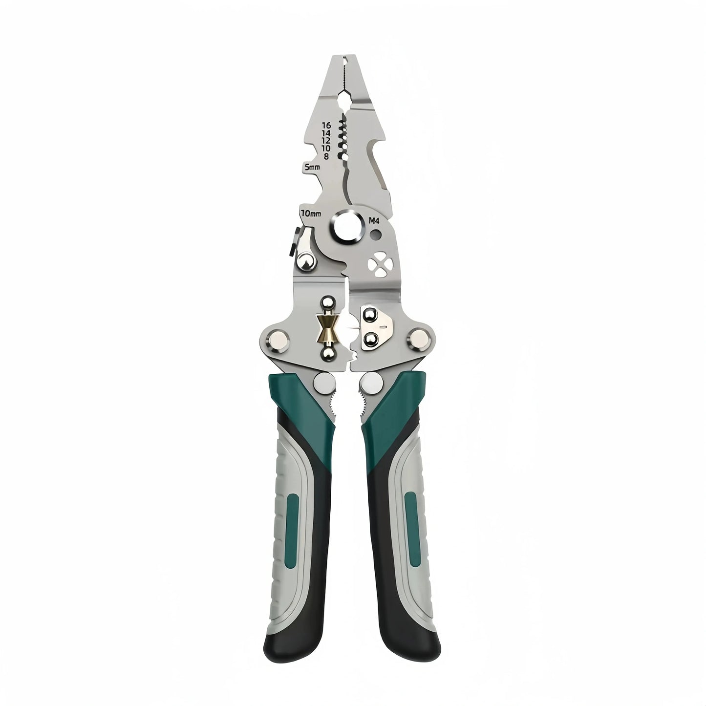 Multifunctional folding electrician wire stripping and cutting pliers, wiring pliers, wire splitting and crimping pliers