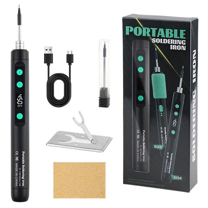 5V/15W Digital Display Soldering Iron Welding Repair Tool Cordless USB Soldering Iron Adjustable Temperature Speed Heating