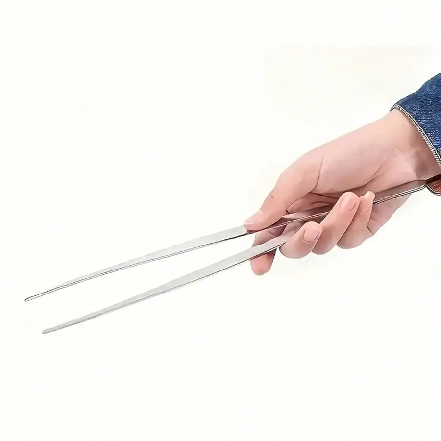2pcs Precision Long Handle Tweezers - Straight & Curved Dual Tips, Suitable for Gardening,Home,Office,Art & Laboratory Work