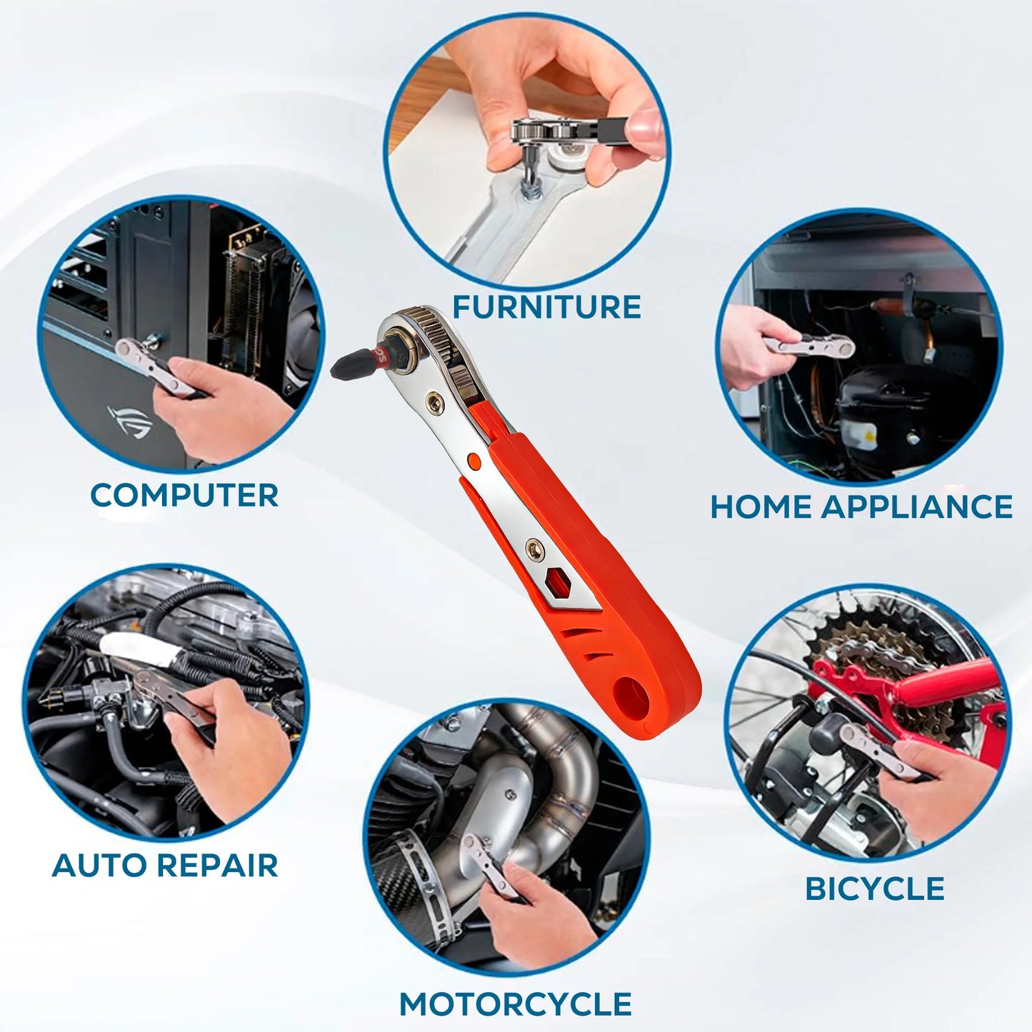 Mini 36-Tooth Two-Way Ratchet Screwdriver, Portable Dual-Direction Bit Wrench for Narrow Spaces, Household Auto Repair Tool