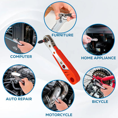 Mini 36-Tooth Two-Way Ratchet Screwdriver, Portable Dual-Direction Bit Wrench for Narrow Spaces, Household Auto Repair Tool