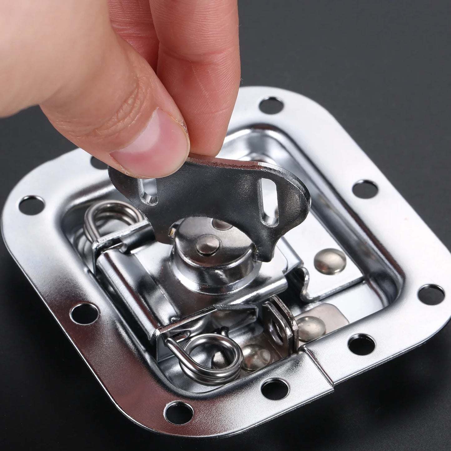 4 Sets 82*77mm Butterfly Lock Road Flight Case Tool Box Air Box Lock Luggage Butterfly Hasp Latch Hardware Fitting Padlockable