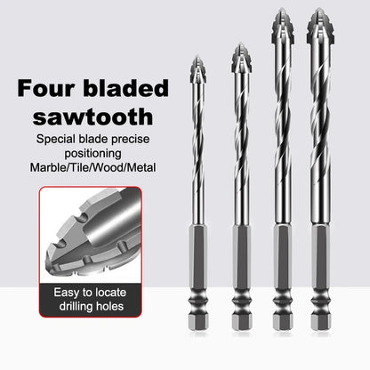 1/7pcs Tungsten Steel Serrated Drill Bit Set for Ceramic Plastic Tile Glass Concrete Durable Cutting Tools for Home Improvement