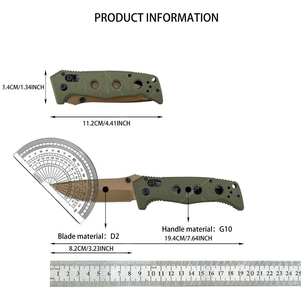 BM 273 & 940 EDC Folding Knife with High-Quality Non-Slip G10 Handle - Portable Camping Outdoor Cutting Tool, Excellent Collectible Gift