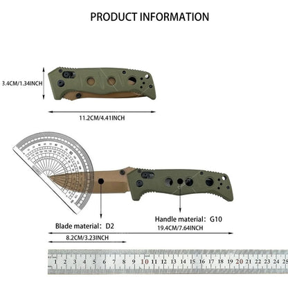 BM 273 & 940 EDC Folding Knife with High-Quality Non-Slip G10 Handle - Portable Camping Outdoor Cutting Tool, Excellent Collectible Gift