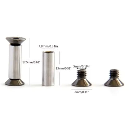 6pcs Stainless Steel Internal Hex Countersunk Knife Handle Locking Screws Bolts Rivets DIY Knife Making Handle Scale Fastener Replacement Hardware Accessories