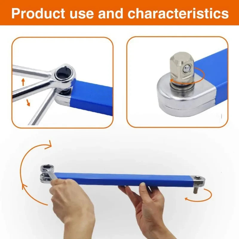 Heavy Duty Offset Extension Wrench Dual Purpose Adapter CR-V Steel Hand Tool for Impact Socket Ratchet Motorcycle Car Repair Hot