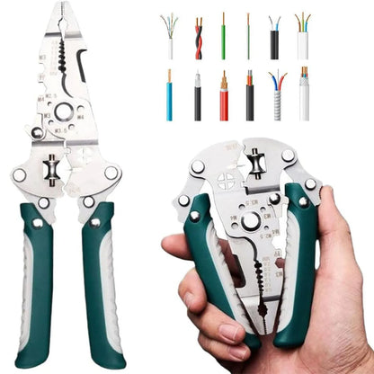 18 In1 Foldable Wire Stripper Multifunctional Plier With Crimper Cutter Shearing Screw Gripping For Electric Cable Portable Tool
