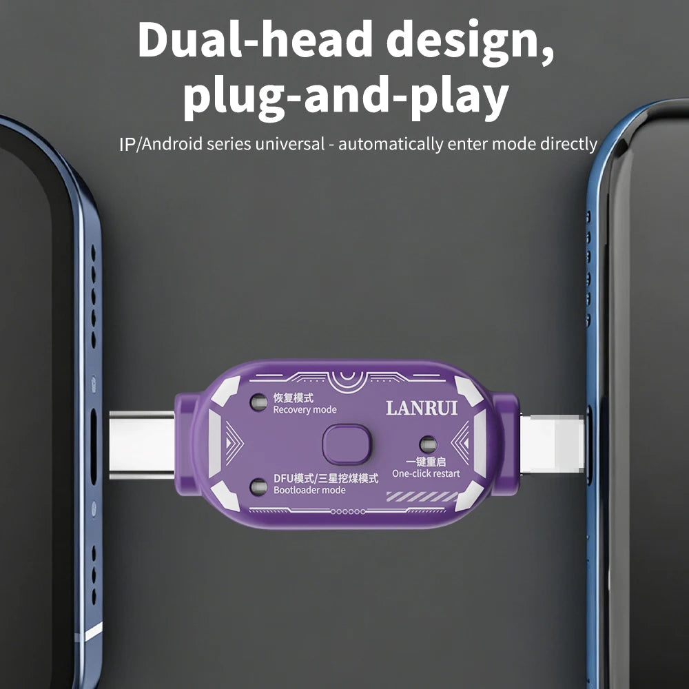 Lanrui V587 Dual-port Engineering Box One Key Enter DFU Bootloader Recovery Mode for IOS Android Phone Reflash Flashing Tools