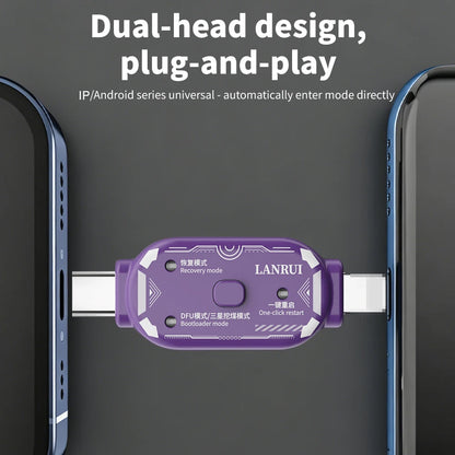 Lanrui V587 Dual-port Engineering Box One Key Enter DFU Bootloader Recovery Mode for IOS Android Phone Reflash Flashing Tools