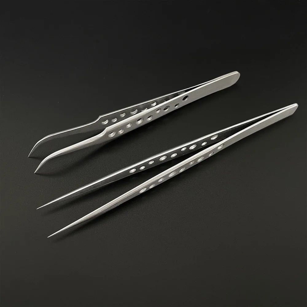 Electronics Industrial Tweezers Precision Anti-static Curved Straight Tip Stainless Forceps Phone Repair Hand Tool sets
