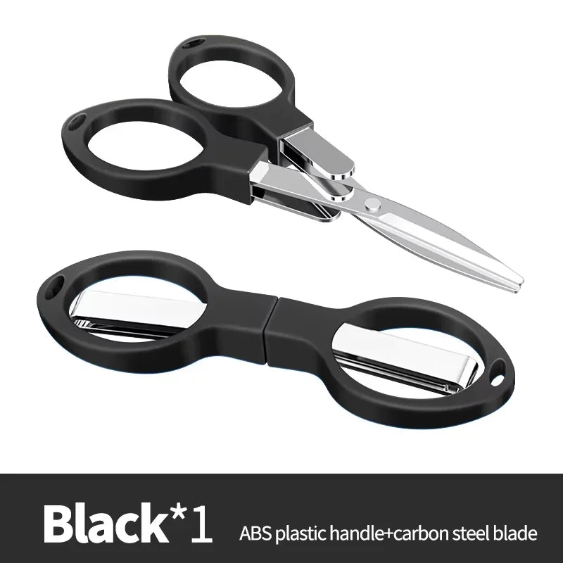 1pc Mini Carbon Steel Folding Scissors – Portable Fishing Line Cutter & Multifunctional Sewing Thread Trimmer for Tackle Box