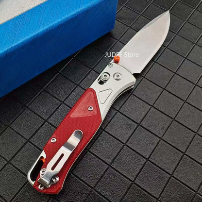 BM 535-9 Practical Foldable Pocket Cutting Knife Premium D2 Tool Steel Blade Manual Open Folding Knife For Outdoor Camping Hiking Backpacking Trips EDC Carry Tool