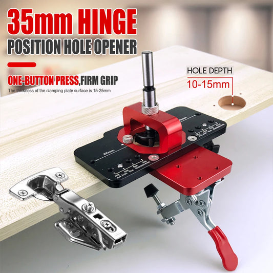 35mm Concealed Door Hinge Jig Accurate Locking Cabinet Hinge Jig Pocket Hole Jig Adjustable Quick Punch Cabinet Hardware Jig