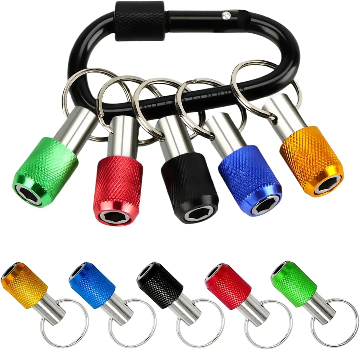 12PCS Bit Holders 1/4 Socket,Screwdriver Bit Holder for Impact Driver Drill Bit Keychain Extension Bar Quick Release Easy Change