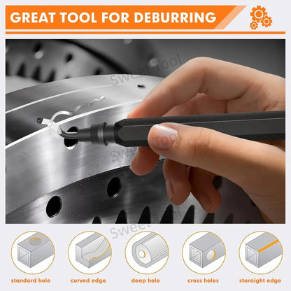 Deburring Tool Metal Handle with 1/10/11 Swivel Blades Burr Removal Reamer Tool for Plastic Metal Copper PVC Resin 3D Printing