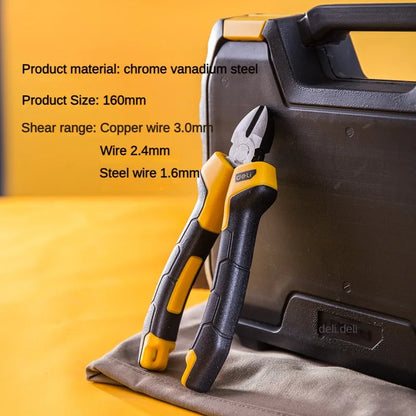 Deli 6" Multifunctional Universal Diagonal Pliers Needle Nose Pliers Hardware Tools Electrician Universal Wire Cutters