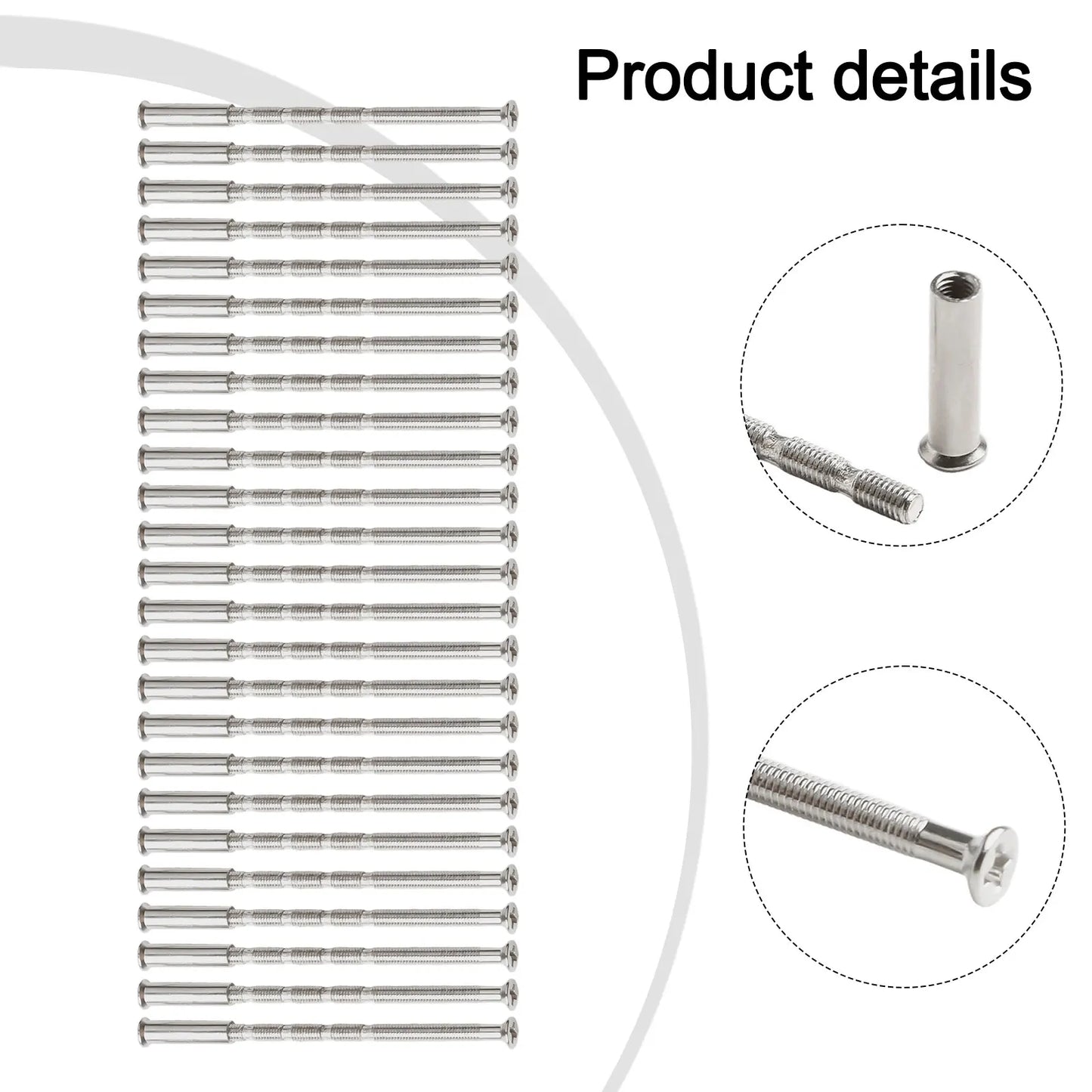 25 Pcs/set Door Handle Fixing Screw Door Handle Bolt Through Fixings For M3 Door Handle Knobs Door Lock Metal Screws Hardware